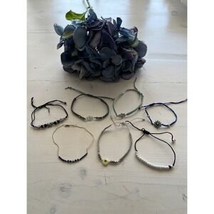 Handmade‎ Beaded Bracelet Set Evil Eye Hamsa Adjustable Cord Boho